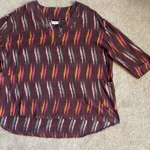 World Market 100% Cotton Made in India Batik Ikat Bohemian Tunic with Pockets OS